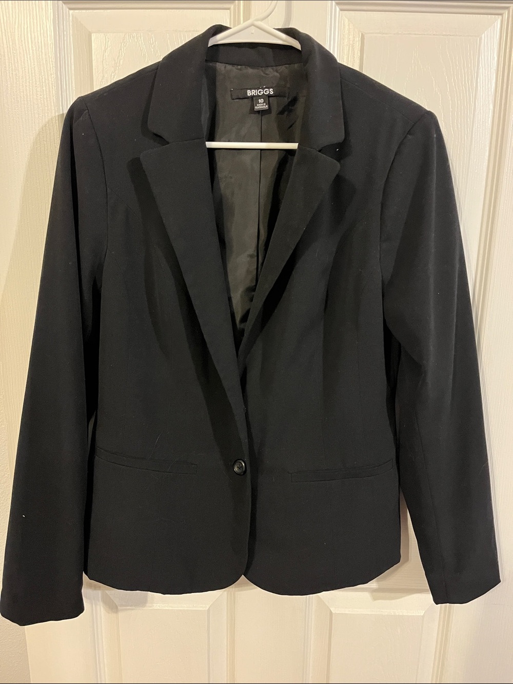 Briggs New York Women's Black Single-Button Tailored Blazer